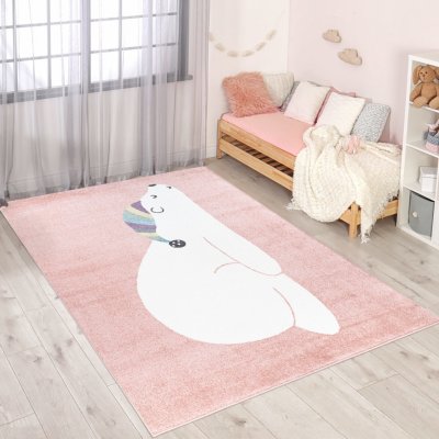 Detský ružový koberec ANIME - medveď 921 Rozmer koberca: 80x150cm