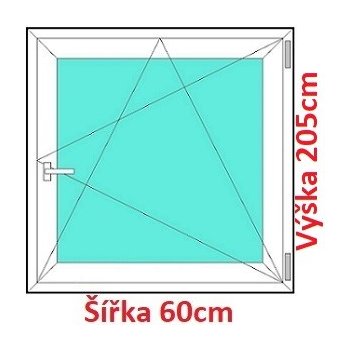 Soft Plastové okno 60x205 cm, otváravé a sklopné