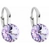 PAVONA Strieborné náušnice visiace s krištálmi Swarovski fialové okrúhle 31229.3 violet