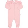 Dojčenský bavlnený overal New Baby Stripes ružový