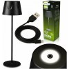 Stojacia záhradná lampa LED dekoratívna stolová nočná USB stmievateľná dotyková čierna FIORA LUMILED