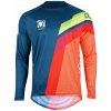 Motokrosový dres YOKO VIILEE modro / oranžovo / žltý S (Vysoce prodyšný dres s extra ventilačními mřížkovými panely.)