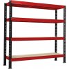 Trestles Nekonečný priemyselný regál 1800x2200x800, 4 police Farba: červená a čierna
