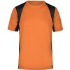 James&Nicholson Pánske funkčné tričko JN306 Orange XL