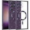 Techsuit Luxury Glitter MagSafe – puzdro na Samsung Galaxy S23 Ultra – tmavofialový