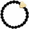 ByEloise gumička do vlasov Plain Gold Charm Gold Heart Black