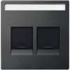 Kryt zásuvky dát. 2xRJ45 krytka popis.p. antracit Merten SysM (Schneider)