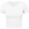 Build Your Brand Dámske crop top tričko s krátkym rukávom Biela