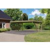 Drevený prístrešok / carport CLASSIC 1C s plechmi Lanitplast