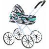 LEAN Toys 17739 Skladací kočík na bábiky s veľkými kolesami Zebra, tyrkysový
