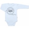 Body dlhý rukáv Baby Nellys, Made with love, svetlo modré, veľ. 62