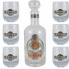 Darčeková sada na whisky – fľaša 0,5 l + 6 pohárov so štítkom „Na zdravie“ (Ideálny darček pre milovníkov whisky a domácich destilátov)