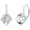 Stříbrné náušnice LILA s čirým třpytivým zirkonem 9 mm