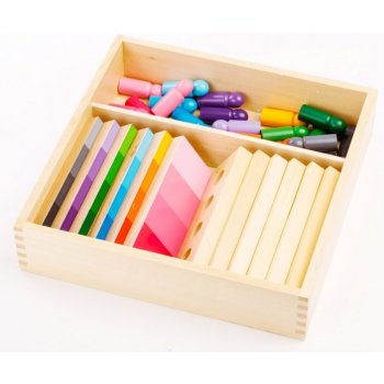 Montessori Tieňovanie farieb figúrky s doštičkami