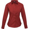 Premier Košile PR 300, popelínová, dlouhý rukáv, dámská COT3903003702a-burgundy XXS Burgundová