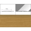 Prechodové lišty A72 - SAMOLEPIACE šírka 10 x výška 0,62 x dĺžka 100 cm - dub