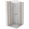 Mexen, Mexen Mist Duo výklopný sprchový kút 110 x 110 cm, transparentný, brúsená meď - 8A4-110-110-65-00