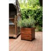 Kvetináč BLOCK, drevo akácie, výška 46 cm, hnedá