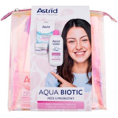 Astrid Aqua Biotic darčekový set denný a nočný pleťový krém Aqua Biotic Day And Night Cream 50 ml + micelárna voda Aqua Biotic 3in1 Micellar Water 400 ml + textilná pleťová maska Aqua Biotic Anti-Fati