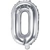 PartyDeco Fóliový balón Mini - Písmeno O 35cm strieborný