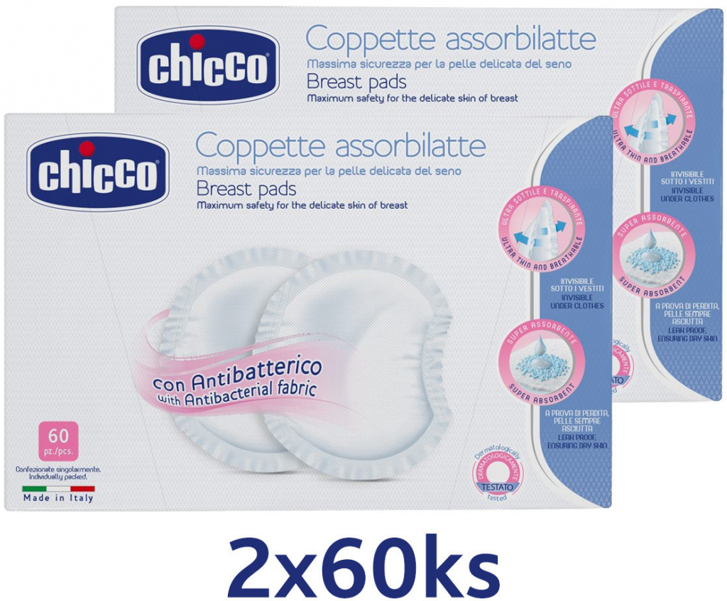 Chicco Antibakteriálne tampóny do podprsenky 120 ks od 6 € - Heureka.sk