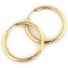 Elegantné klasické zlaté náušnice 585 kruhy krúžky 25mm so závesným zapínaním, vhodné ako darček