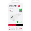 SWISSTEN síťový adaptér 12W 1× USB-C + 1× USB-A bílý (22071500)