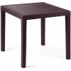Záhradný stôl Ratan Lux, 73 x 75,5 x 75,5 cm, wenge