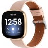 eses Kožený remienok pre Fitbit Versa 3 a 4, Sense 1 a 2 - Ružový s prešívaním