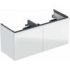 Geberit Acanto skrinka pod dvojumývadlo, biele/lesklé sklo 503.007.01.2