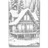 Vymalujsisam.sk Bodkovanie - Zasnežená chalúpka Farba: Čierna, Veľkosť: 20x30cm, Rám: Na kartónovej doske