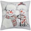 Forbyt Vianočný povlak Dva snehuliaci 3D CYHA7370MW 40x40 cm