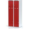 Alfa 3 Kovová šatníková skrinka Z, 4 oddiely, 1800 x 800 x 500 mm, cylindrický zámok, červené dvere