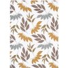 SCAN QUILT Kuchynské utierky Dekoro vetvičky s listami okrová sivá 92044 Bavlna 50x70 cm