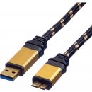 Roline 11028879 USB 3.0 SuperSpeed ​​USB 3.0 A (M) -> micro USB 3.0 B (M), 1.8m, černo-zlatý