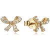 Viceroy Pôvabné pozlátené náušnice Mašličky Clasica 61078E100-36