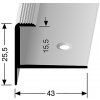 Schodový profil pre krytiny do 15,5 mm (skrutkovací) | Küberit 813 Stříbro F4