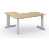 Rohový kancelársky písací stôl PRIMO FLEXIBLE, 160x140 cm, breza