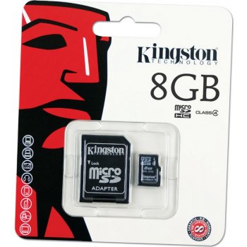 Kingston microSDHC 8GB class 4 + adapter SDC4/8GB