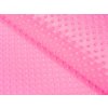Detská látka Minky 3D bodky MKP-012 Sýto ružová - šírka 150 cm