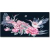 Foto-obraz sklenený horizontálne Žeriavy a pivonky 100x50 cm