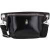 Dámska kožená kabelka čierna bedrová (belt bag) stredná crossbody Wojewodzic 34567/E/PS01