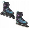 Raven Cande Black/Mint/Violet detské korčule 2v1 - EU 31-35, dámský (se zoubky)