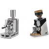 Rocket Espresso Porta Via + Eureka Mignon Single Dose, Chrome & Oak
