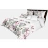 Romantický prehoz na posteľ v šedo-bielej farbe s nádhernými ružovými kvetinami rôznych druhov Šírka: 200 cm | Dĺžka: 220 cm