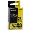 páska CASIO XR-24YW1 Black On Yellow Tape EZ Label Printer (24mm) (XR-24YW1)
