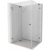Mexen Lunar-F L, skladací sprchový kút ľavý 95 x 90 cm, 8mm číre sklo, profil ružové zlato, 836L-095-090-60-00-L
