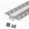 MasterLED Hliníková lišta do sadrokartónu XUDO 12mm, s krytom a koncovkami, 2m, 1ks