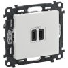 Dvojzásuvka 2xUSBC nabíjačka USBC+USBC 3A 15W LEGRAND VALENA LIFE 753107 biela