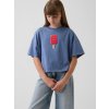 GAP Detské oversize tričko s logom Modrá L